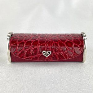 Brighton Red Leather Lipstick Case